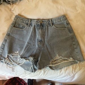Denim cut off shorts